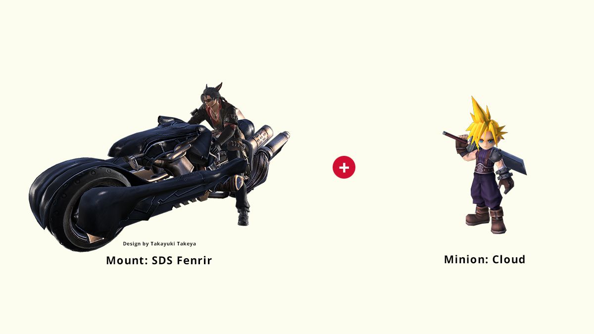 The SDS Fenrir mount, as well as the Cloud minion! 